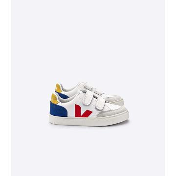 Αθλητικά Παπούτσια παιδικα Veja V-12 LEATHER White/Red/Blue | GR 881HAP